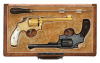 Outstanding Alligator-Cased Pair Of Smith & Wesson First Model 38 Hand Ejector Revolvers Presented By Smith & Wesson To General Frederick Funston