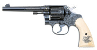 Wonderful Howard Dove Engraved & Gold Inlaid Colt New Service Double Action Revolver