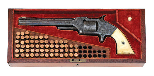 Lovely Cased & Engraved Smith & Wesson No. 2 Army Revolver Attributed To L.D. Nimschke