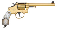 Very Fine Gold-Plated Smith & Wesson First Model 38 Hand Ejector Revolver with Gorham Silver Buttcap Shipped To Lt. John U. Tobler