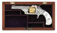 Wonderful New York Cased & Engraved "Eagle Lake 1892" Smith & Wesson 32 Single Action Revolver
