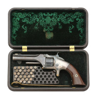 Smith & Wesson No. 1 First Issue Sixth Type Revolver with Gutta Percha Case