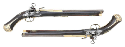 Pair Of Spanish Long-Barreled Flintlock Miquelet Pistols