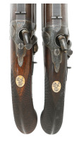 Wonderful & Unique Cased Pair Of 12 Bore Single Barrel Underlever Howdah Pistols By E. Jackson - 7