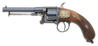 Very Fine Devisme Model 1858/59 Single Action Cartridge Revolver with Extremely Rare Large Pipe Case - 2