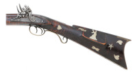 Attractive American Flintlock Double Buck & Ball Gun with Spies Locks - 3