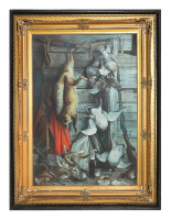 Wonderful Large Framed Tin Lithograph By Arthur W. Woelfle