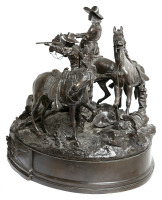 Wonderful Frontier Bronze Sculpture By Walter Winans