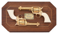 Wonderful Robert Valade-Engraved & Gold-Plated Consecutively Numbered Colt Third Generation Single Action Army Revolvers &ldquo;Butch Cassidy & Sundance Kid / Arvo Ojala Commemorative One Of One Pair&rdquo; - 2