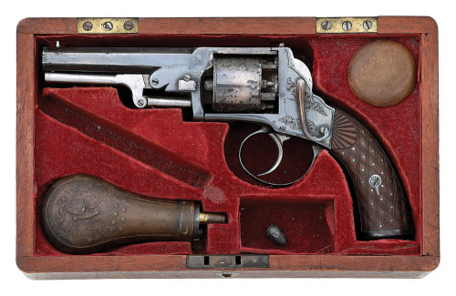 Cased Adams Patent Double Action Percussion Small Frame Revolver