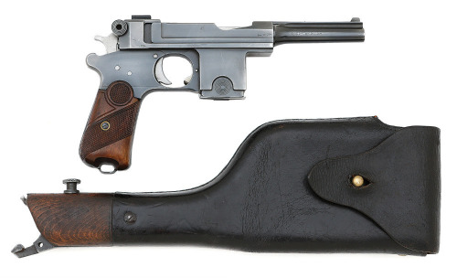 Pieper Model 1910 Bergmann Semi-Auto Pistol with Rare Holster-Stock