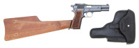 Excellent Pre-War Fabrique Nationale High Power Semi-Auto Pistol with Shoulder Stock