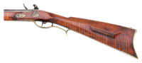 Handsome Pennsylvania Fullstock Flintlock Rifle By John Demuth - 3
