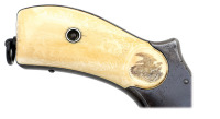 Attractive Smith & Wesson No. 3 Third Model Russian Revolver with Lovely American Scene Scrimshawed Ivory Grips - 4