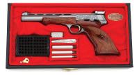Excellent Factory Engraved & Cased Browning Medalist Renaissance Target Pistol