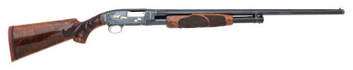 Custom Engraved & Gold Inlaid Winchester Model 12 Pigeon Grade Slide Action Shotgun