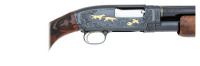Custom Engraved & Gold Inlaid Winchester Model 12 Pigeon Grade Slide Action Shotgun - 3