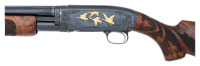 Custom Engraved & Gold Inlaid Winchester Model 12 Pigeon Grade Slide Action Shotgun - 4