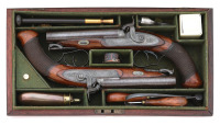 Cased Pair Of British Percussion Double Howdah Pistols By William Powell & Son