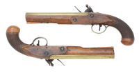 Pair Of Pennsylvania Brass-Barreled Flintlock Pistols By J. Henry & Son - 2