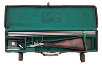 Cased British Double Hammergun By J. J. Langley