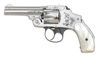 Engraved Smith & Wesson Third Model 38 Safety Hammerless Double Action Revolver