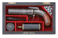 Cased Allen & Thurber Bar Hammer Percussion Pepperbox Pistol - 2